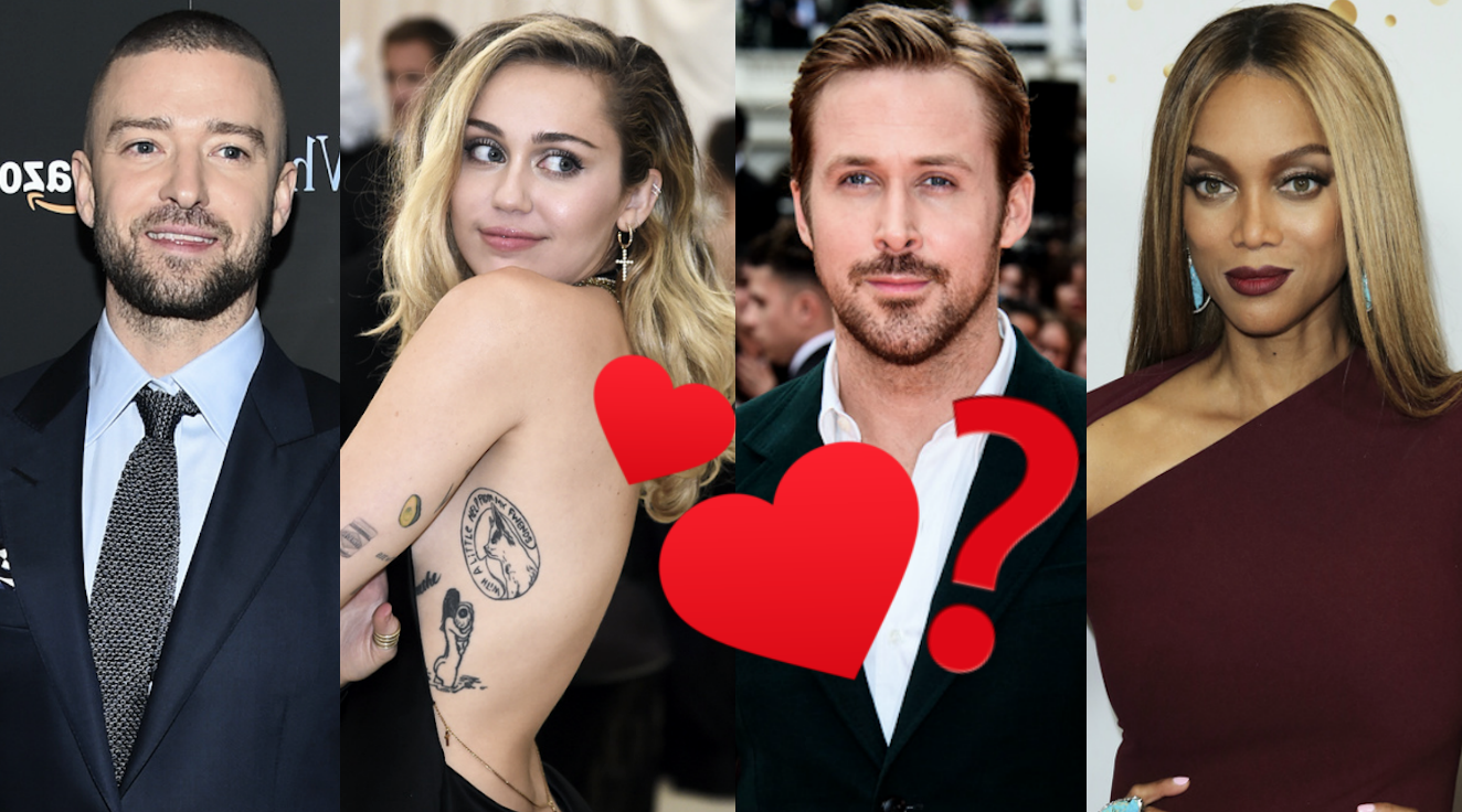 Justin Timberlake, Quiz, Ryan Gosling, Natalie Portman, Jennifer Lopez, Miley Cyrus, Tom Cruise, Tyra Banks